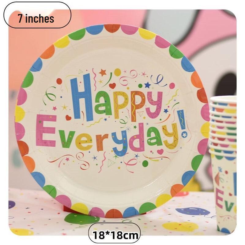 ZISIZ Kids Birthday Party Disposable Tableware