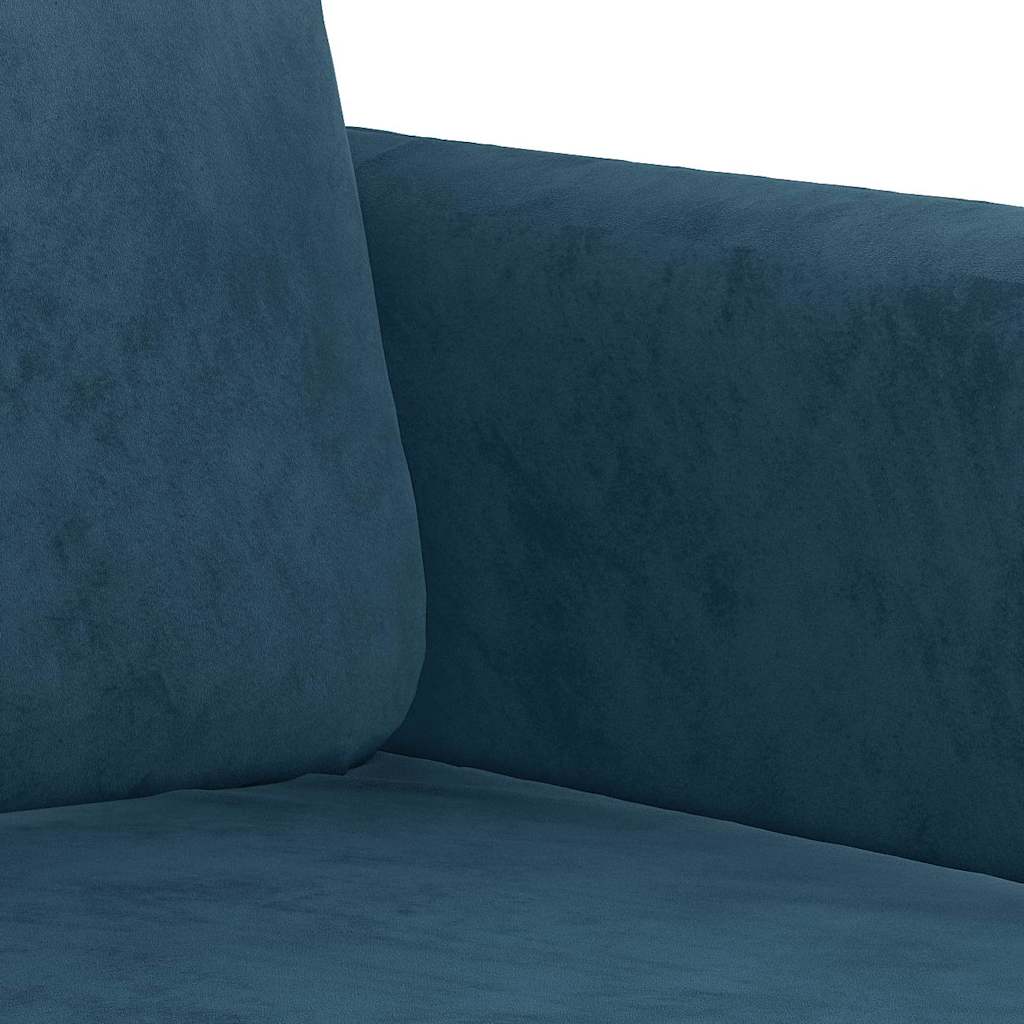 Vidaxl 3-Seater Sofa, Blue, 180 Cm, Upholstered In Velvet