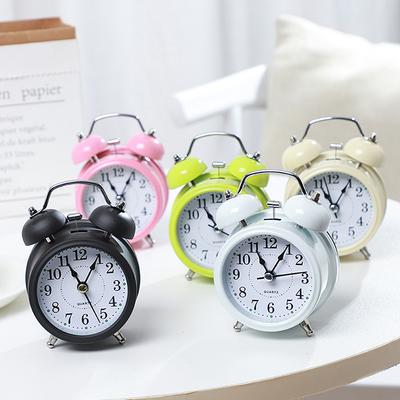 Super Loud Retro Ringing Alarm Clock Bedroom Small Night Light Student Bedside Clock Desk Ornament Home Decoration