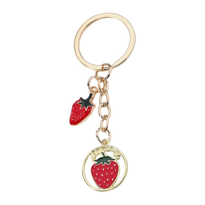 Lovely Keychains Cherry Heart Plant Fruit Keyrings Pendant Designs for Trendy Women And Girls As Friendship Gifts