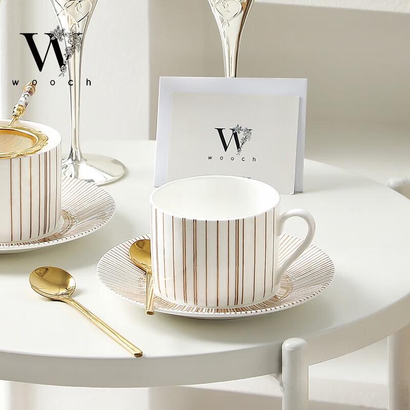 WOOCH Golden Light Ceramic Cup & Saucer Gift Set