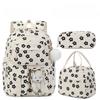 Set de 3 pièces Sac à dos d'école en velours côtelé avec sac à lunch trousse à crayons Sac d'école mignon pour fille Sac à livres Fraise Sac à dos pour adolescents Femmes