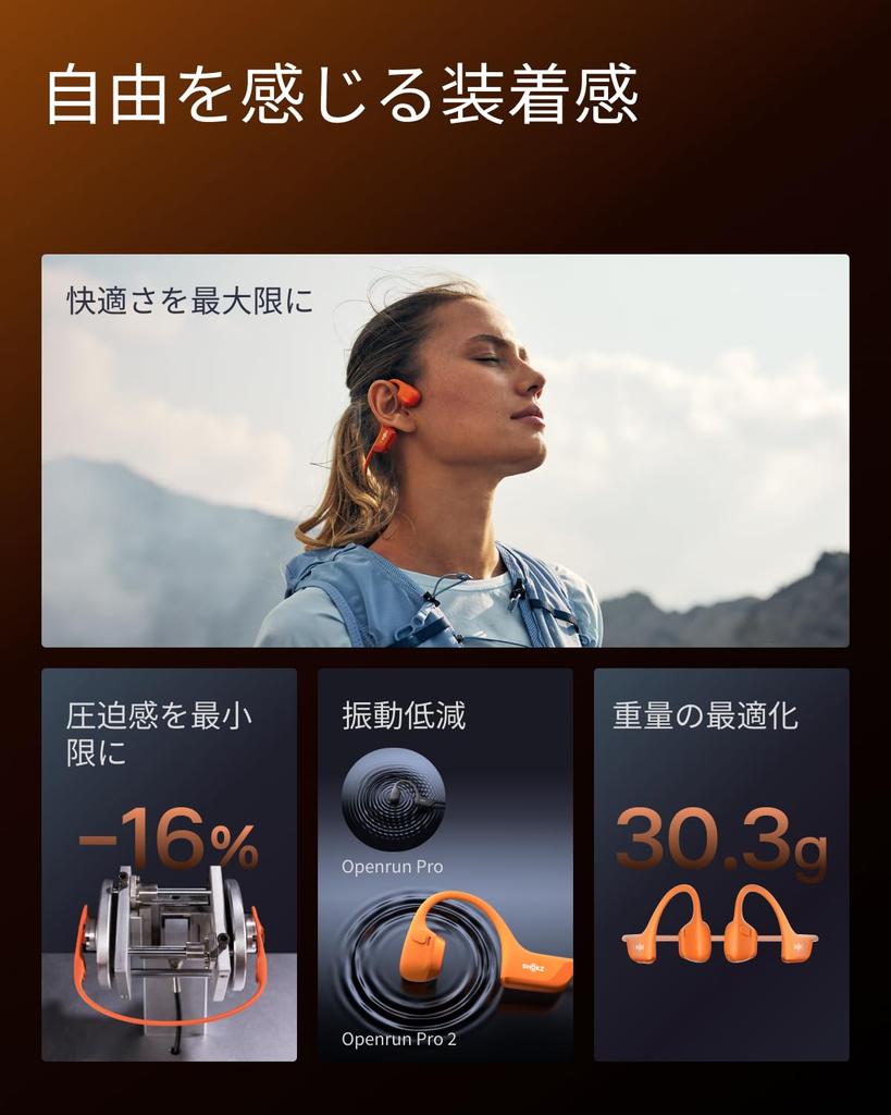Shokz OpenRun Pro 2 Kemik İletimli Kablosuz Bluetooth Kulaklık Yok Otomatik Teknik Standartlar Sertifikalı P55 Hızlı 12 Saat Turuncu Kulaklıklar, 5.3