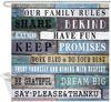 Family Rules Educational Shower Curtain Inspirational Our Family Rules Happiness Quotes Country Wood Board Rustic Cabin Curtains