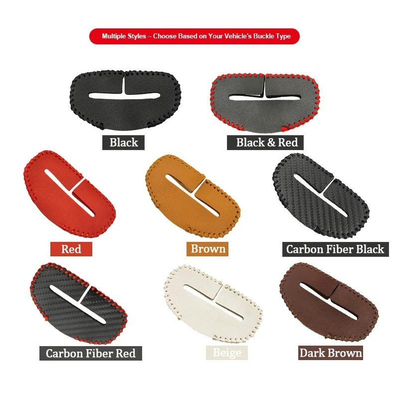 Universal Leather Car Safety Seat Belt Anti-Scratch Cover Car Seat Belt Socket Protective Cover Button Protective Case