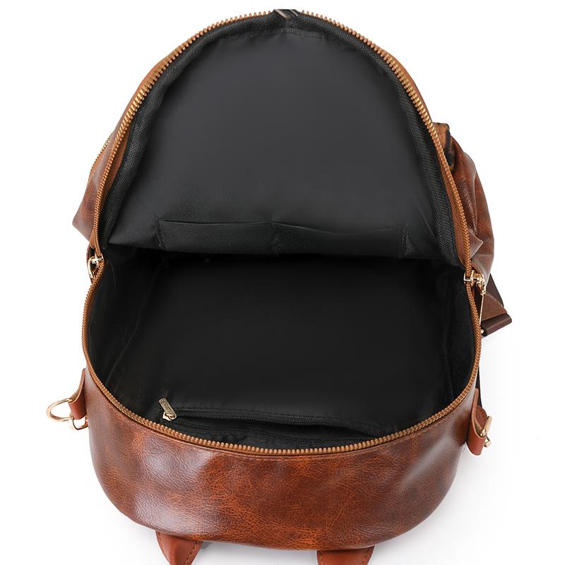 Vintage Rucksack mit Leopardenmuster Weiches Leder Damen Rucksack mit großer Kapazität