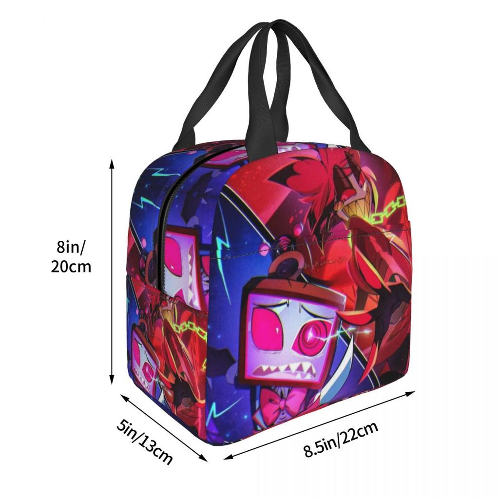 Hazbins Hotels Alastor Vox 2 Thermal Insulated Lunch Bag for Office Portable Food Bag Container Thermal Cooler Lunch Boxes