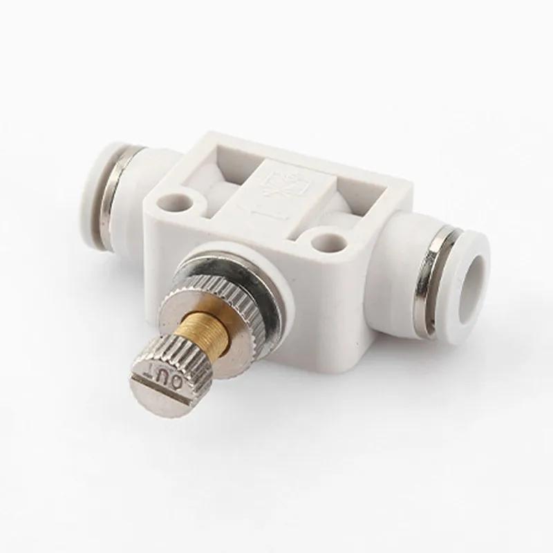 Pneumatic Throttle Valve SA-4/6/8/10/12mm Pneumatic Air Connector Fitting Control Valve OD Hose Plastic Push In