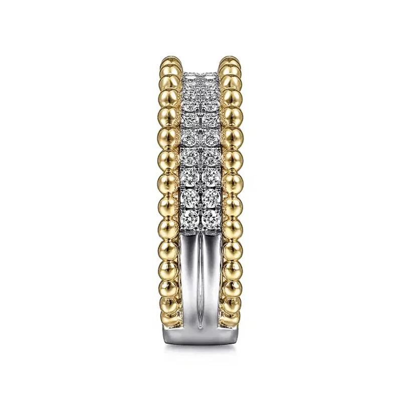 Huitan New Trendy Two-tone Women’s Rings Chic Bright Cubic Zirconia Finger Accessories Simple Stylish Engagement Party Jewelry