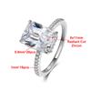 4.5 Carat Radiant Cut Full Moissanite Engagement Rings   CopperHidden Halo Diamond Ring Wedding Bands Jewelry Gift