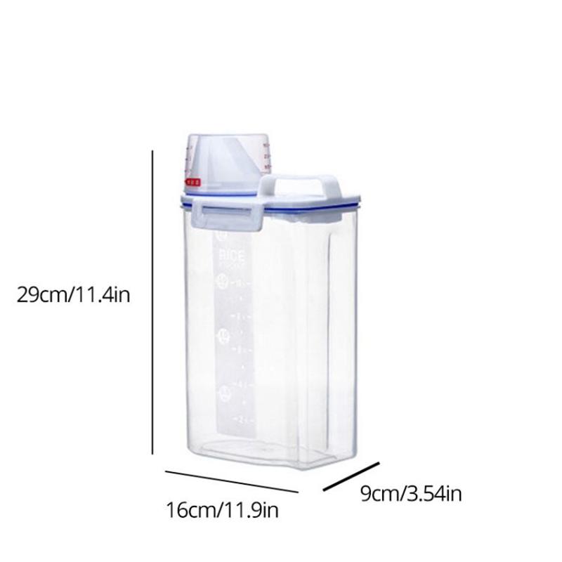 1/2pc 2.5L Food Storage Bucket Box Large Capacity Portable Moistureproof Storage Tank with Scale Cup Food Bucket PP Container