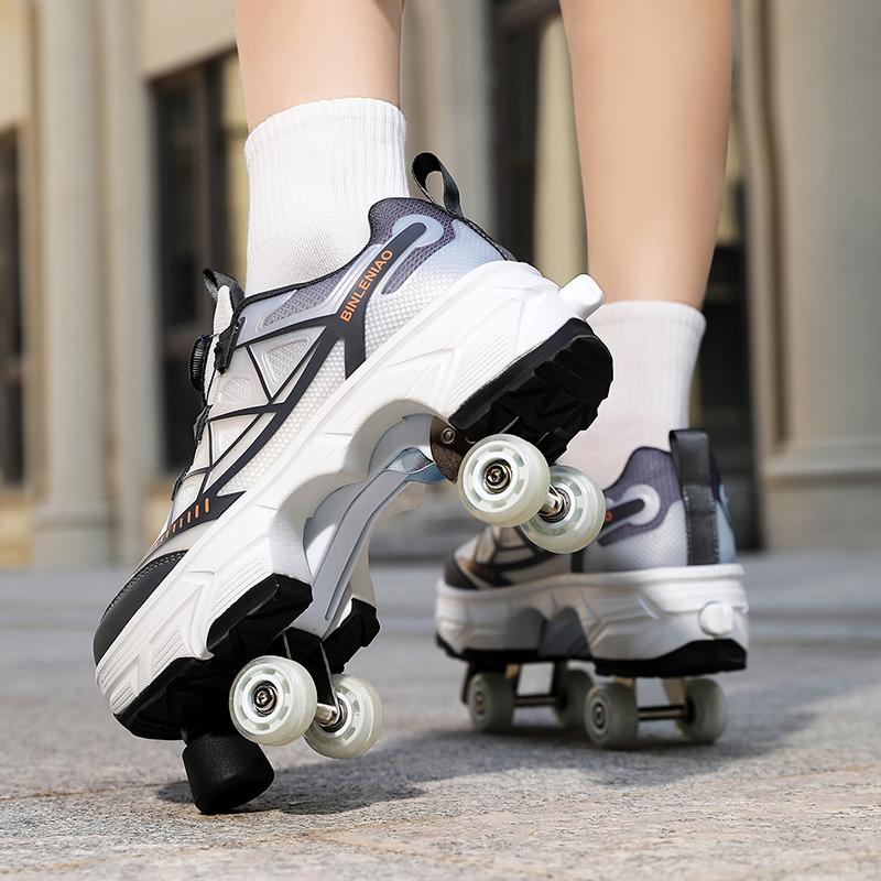 Kids/ Mens Four-wheel Deformed Walking Shoes Men's/Women's Roller Skates Children's Skates Boys'/ Girls' Sports Shoes