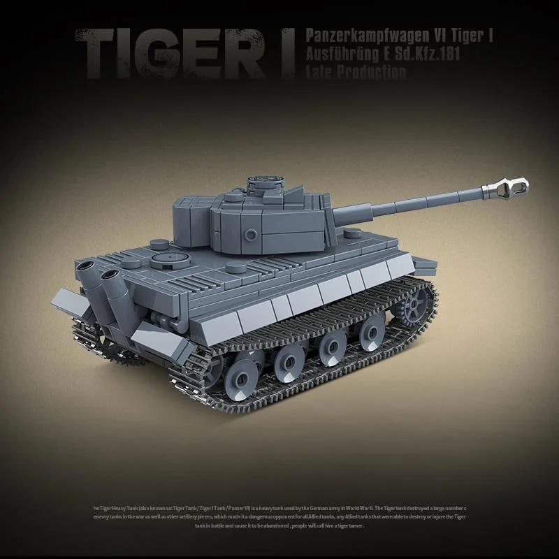 Ww2 Military World War German Tiger I heavy tank Building Blocks Bricks Kid Educational Toys for Children Boy Christmas Gifts