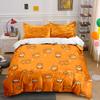 Cute Orange Fox Pattern Set Bedding Duvet Cover Set Duvet Cover Pillowcases (1*Duvet Cover 2*Pillowcases, Without Duvet Insert)