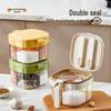 Four-Grid Kitchen Seasoning Box with Spoons