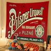 Pilsner Urquell Bier Logo Cartoon Wandteppich Böhmische Wandteppiche Mandala Wandbehang Laken