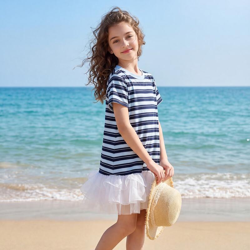 Montagut Girls  Striped Casual T-Shirt Dress 130