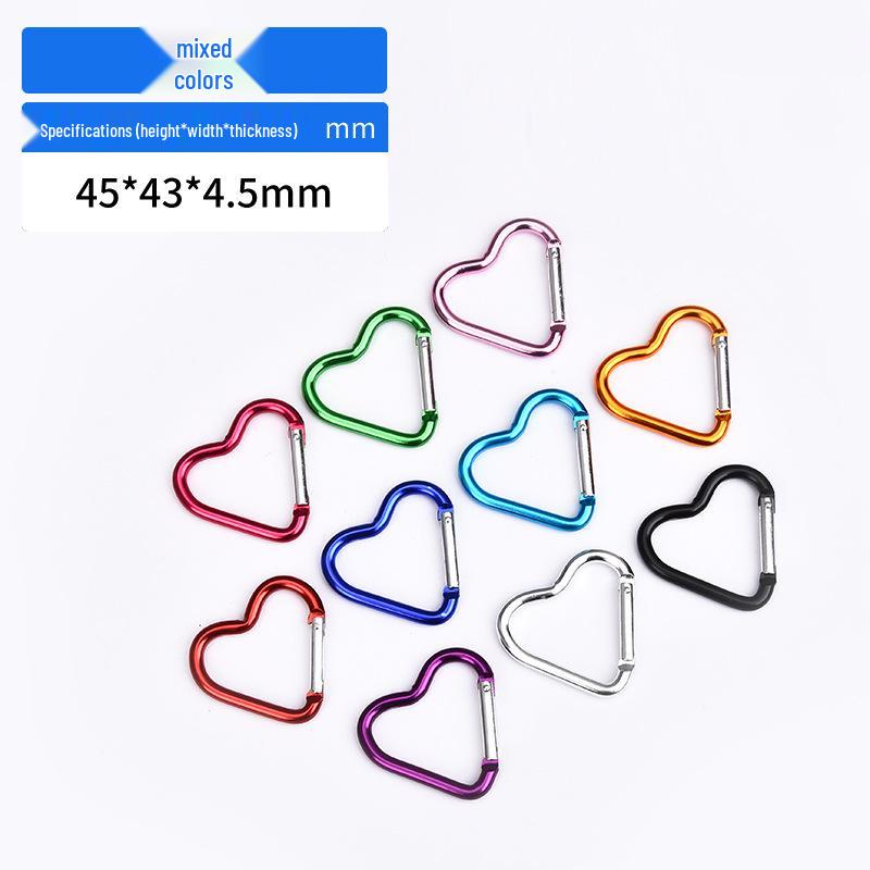 Mini Heart Shaped Carabiner Hook - Aluminum Outdoor Clothing Clip