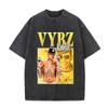 Vintage Gewassen Vybz Kartel Wereldtournee 2025 Merchandise T-shirt Heren Gotische Hip Hop Oversized T-shirts 100% Katoen T-shirt Streetwear