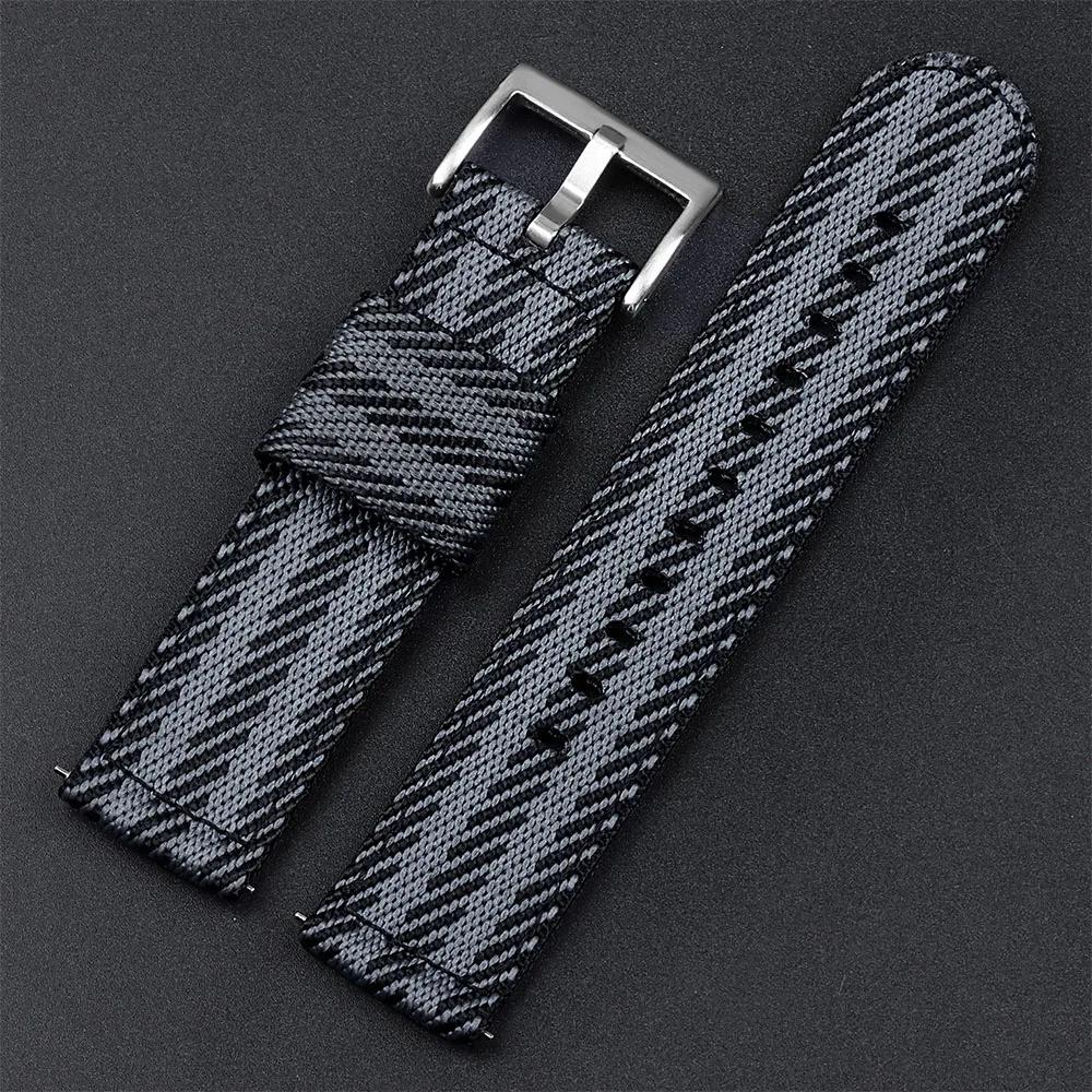 20mm 22mm Nylonowy Pasek do Zegarka Premium Gładki Miękki Nylon Sportowe Paski Zamienne Szybkozłącze Uniwersalna Płócienna Bransoleta Pasek do Zegarka