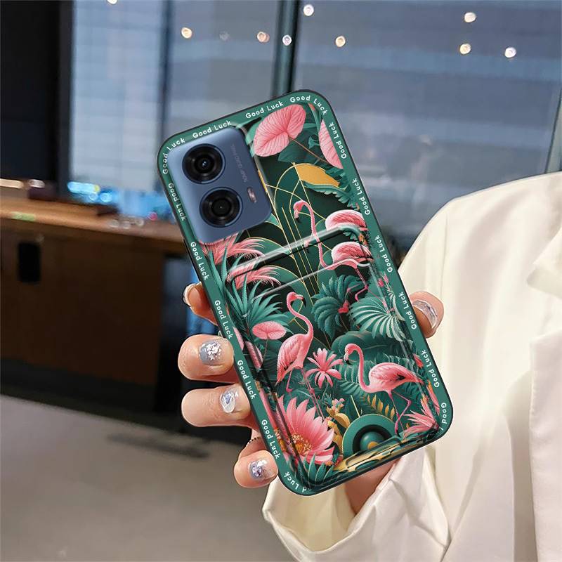 Cartoon Durable Phone Case For MOTO G24 Power Back Cover Card Bag Full Wrap TPU Soft Case Shockproof Anti-dust Silicone