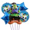 Large Standing Halloween Witch Dark Knight Card Seat 5-Piece Aluminum Film Balloon Halloween Party Arrangement