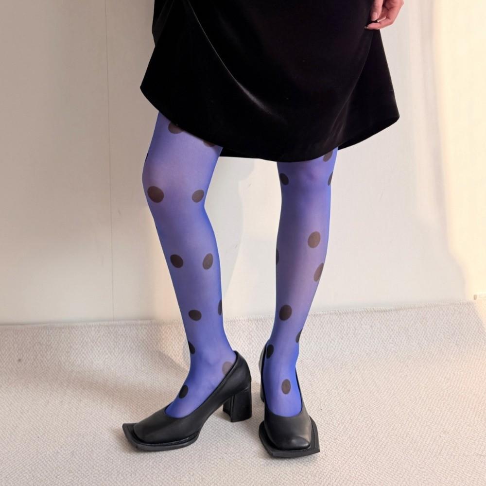 Colorful Large Dot Pantyhose Seamless Y2K Retro Silk Stockings Polka Dot Stockings Spicy Girl