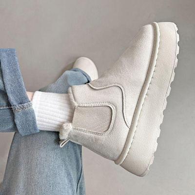 Women’s 2025 Thick-Soled Snow Boots: Warm, Slip-On, Non-Slip, Versatile, Plus-Velvet Winter Style.