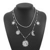 Women New Moon Star Universe Pendant Fashion Vintage Personality Multi Layer Necklace For Women