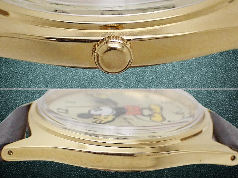 Seiko Alba Y131-6030 GP/SS Pie-Eyed Mickey Mouse Quartz Used