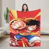One Pieces Luffy Flannel Blankets Winter Warm Throw Blanket for Students Bedroom Novelty Bedspread Sofa Bed Cover