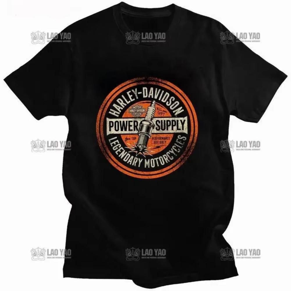 Vintage tričko s V8 motorem pro muže Letní tričko s krátkým rukávem Topy Napájení DIY Trička streetwear