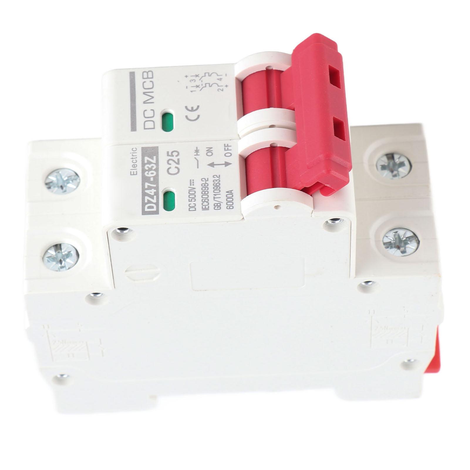 

Автоматичний вимикач постійного струму 2P 6000A Відключаюча здатність Монтаж на DIN-рейку Фотоелектричний захист Повітряний вимикач 25A DC500V