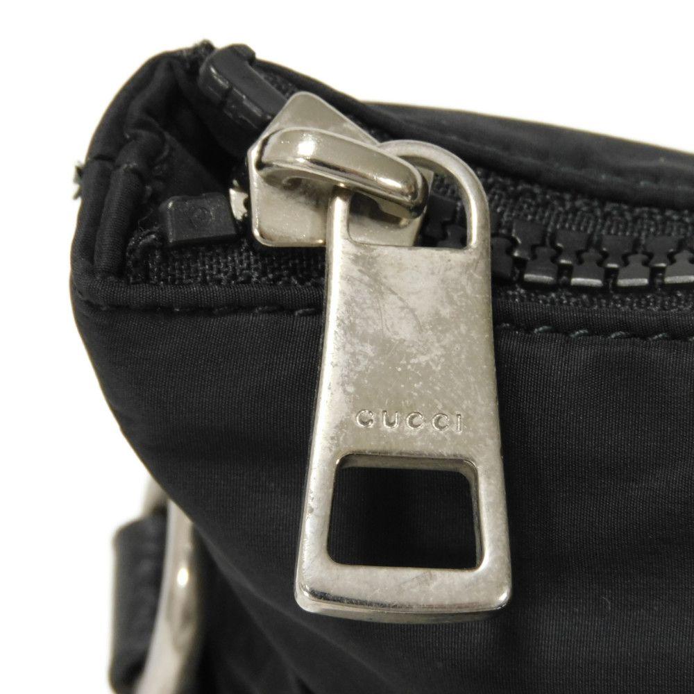 Used 9539 GG Nylon Tote 510332 K28AN 1000 7924 Calfskin 2-Way Shoulder Bag with Embossed Logo Black Men's from Japan