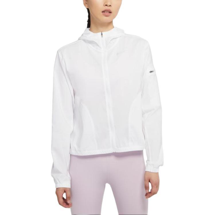 Nike Women'ss Logo Running Hooded Jacket White DH1991-100