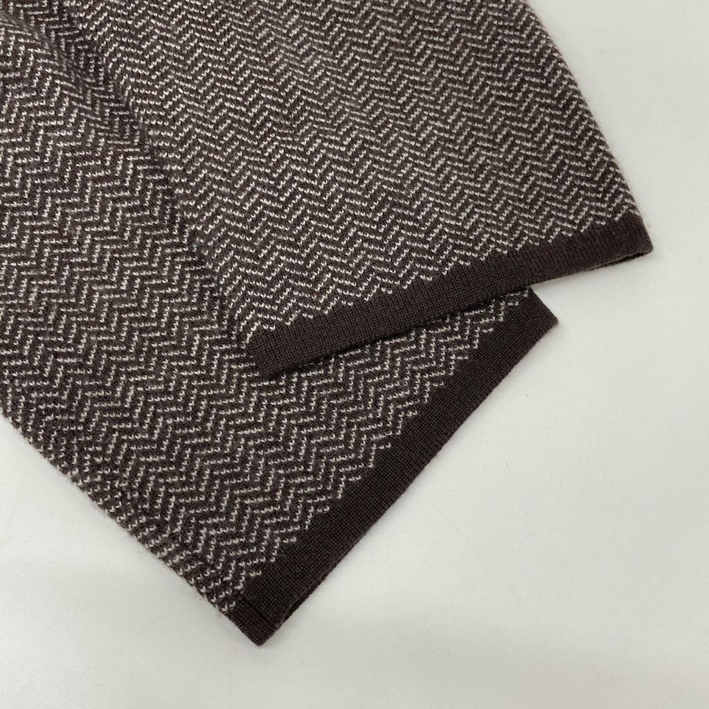 HUMAN WOMAN 077-2270024 Brown Herringbone Jacquard Collarless Coat Coat M BrownUsed