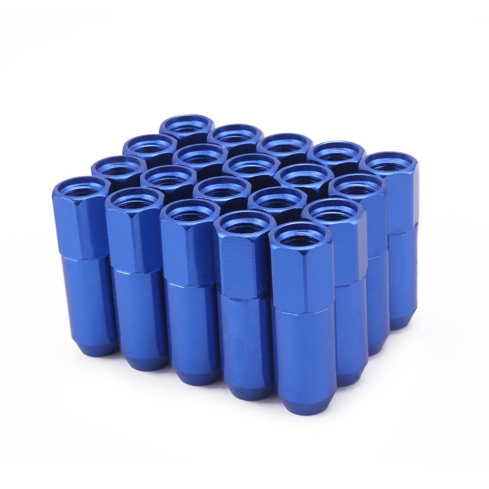 20 PCS Black Aluminum M12x1.5 M12x1.25 60mm Open End Extended Tuner Wheel Lug Nut