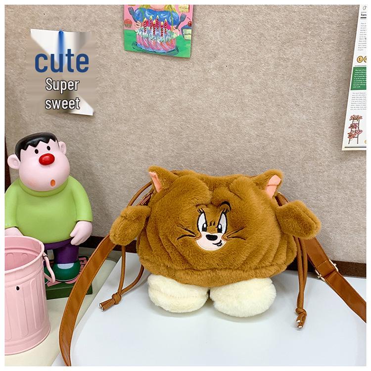 2024 Cross-Border Cartoon Plush Handbag: New Cute Girl's Shoulder & Crossbody Bag