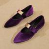 Women's Shoes   Slip-on Women's Flats  Metal Decoration Dress Flats Women Sexy Pointed Toe Flat Low Heels