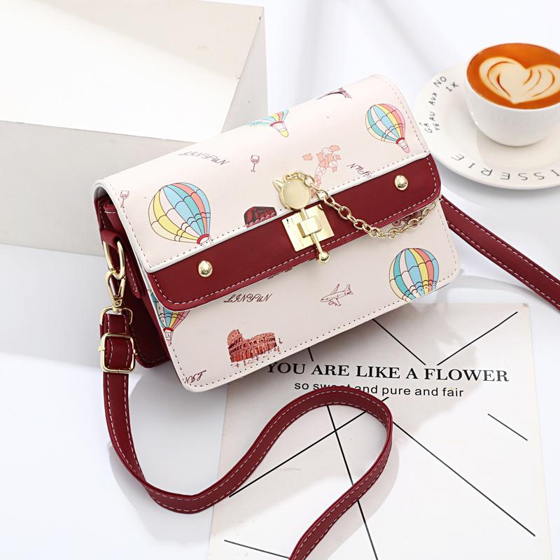 New High Appearance Level Print Patchwork Color Single Shoulder Bag Large Capacity Multi-layer Small Square Bag All Cross-body Bag Women