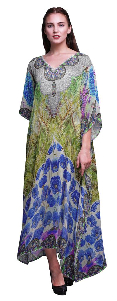 Phagun Circle|Floral & Wheel Ethnic Womens Long Beach Kaftan Beachwear Bikini Coverup Maxi