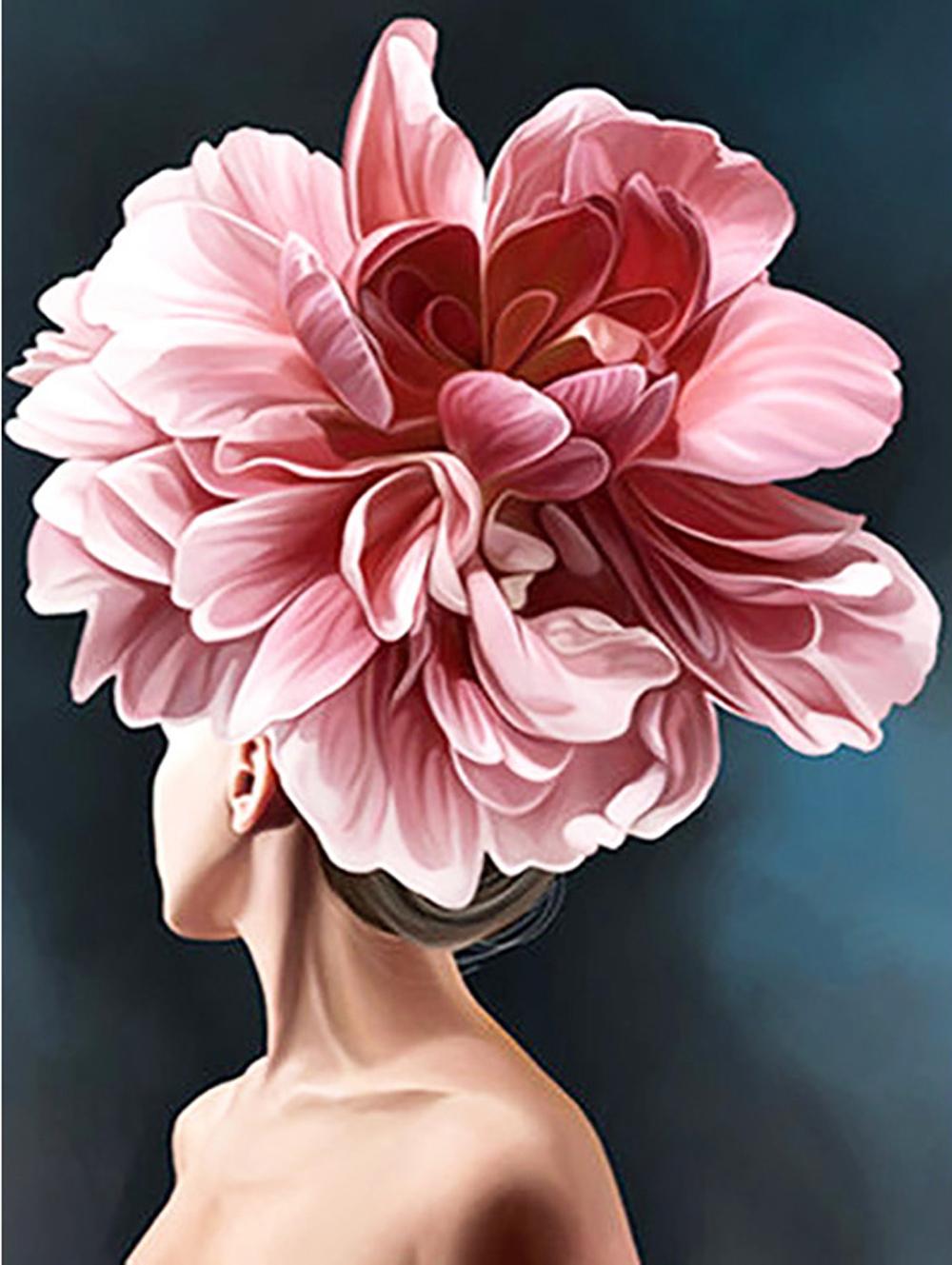 5D Diy Алмазная художественная вышивка Девушка Абстрактная круглая алмазная живопись Мозаика Пейзаж Цветок Украшение дома Новогодний подарок 30X40cm