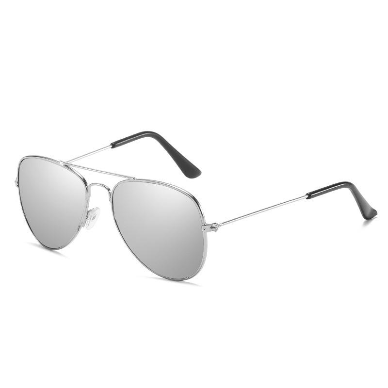 

Children s For Students Boys And Girls Colorful Reflective Sunglasses Cute Baby Sunshade Glasses UV Protection серебряный