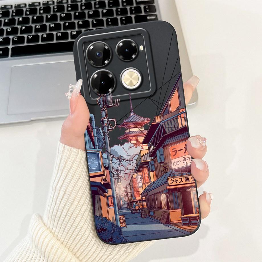 For Infinix Note 40 X6853 / Note 40 Pro 4G 5G / Note 40 Pro+ Plus Case Cover Liquid Silicone Soft TPU Cool Style Cartoon Fundas