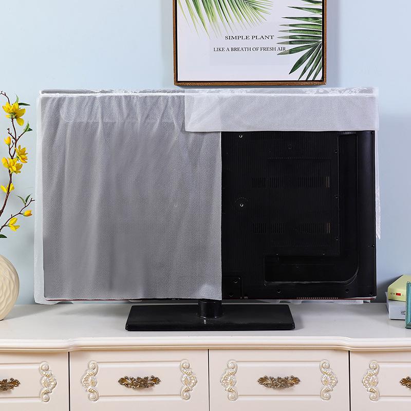 Universal 55-Inch Curved LCD TV Dust Cover with Lace Trim