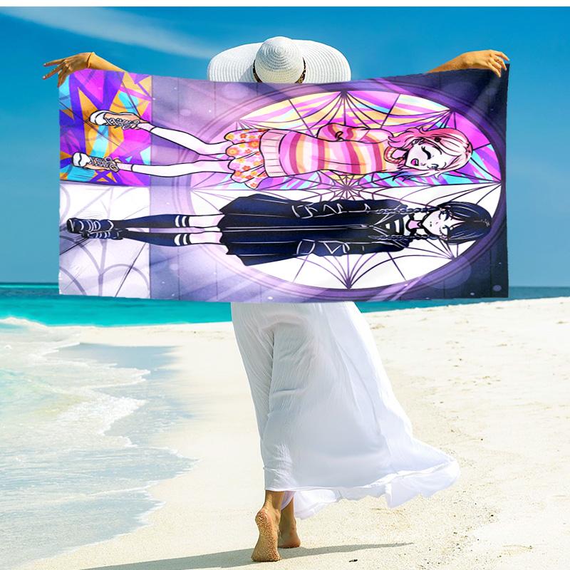 Fantasy Sisters Lights Beach Towel,quick Drying Absorbent Beach Toweloutdoor Sports Swimming Beach Towelsoft And Comfortable