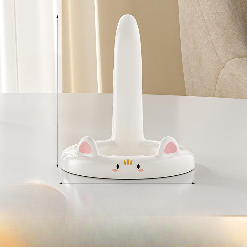 

Мультяшная подставка для телефона в виде кота, многофункциональная и милая настольная подставка для телефона, портативная и универсальная подставка-держатель белый
