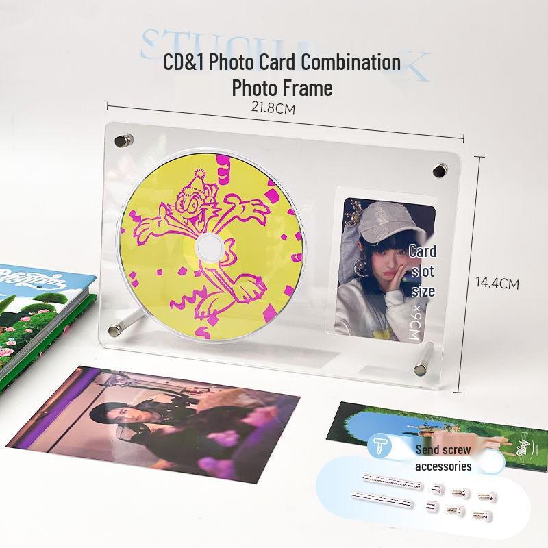 Acrylic 3-inch Photo Frame Display Stand & Album Storage Box