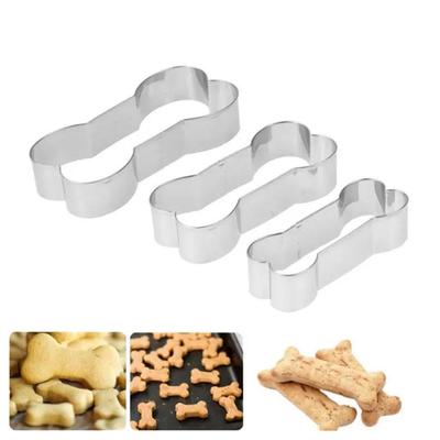 3 piezas/set Cortador de Galletas Forma de Hueso de Perro Mascota Pastelería Sugarcraft Molde de Cocina Herramienta DIY C G2K7