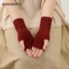 BOHOBOCO Women's 100% Cashmere Fingerless Gloves